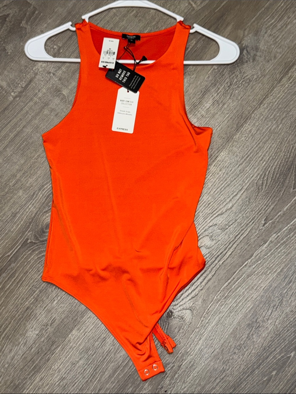 Express Orange Scoop-Neck Sleeveless Bodysuit